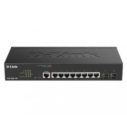 Switch zarządzalny D-LINK 8 portów 10/100/1000 (PoE+) 2 porty combo Szybki Ethernet/ Gigabit SFP