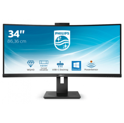 Monitor PHILIPS 346P1CRH/00 34 USB-C DOCKING DISPLAY 3440x1440 CURVED VA 5ms GtG HAS USB-C/DP In+Out/HDMI RJ45 USB HUB głośniki VESA