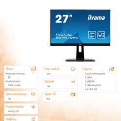 Monitor IIYAMA ProLite B2791QSU-B1 C QHD 27 TN LED 1ms