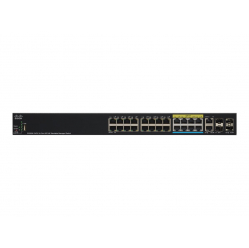 Switch wieżowy zarządzalny Cisco 16 portów 10/100/1000 (PoE+) 8 portów 100/1000/2.5G/5G 2 porty combo 10 Gigabit SFP+ 2 porty 10 Gigabit SFP+