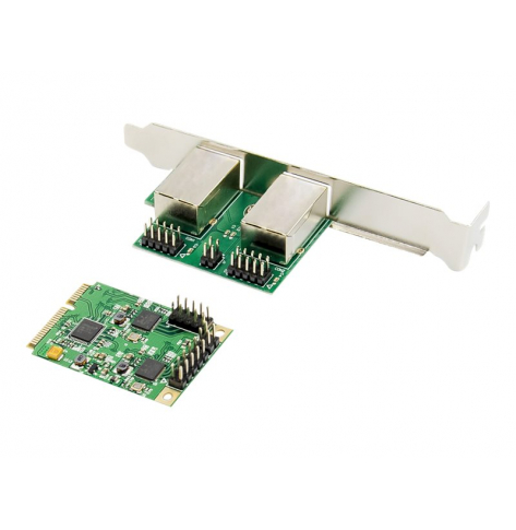 Karta sieciowa Digitus DN-10134 2-port Gigabit Ethernet mini PCI Express Card single lane low profile bracket Realtek chipset