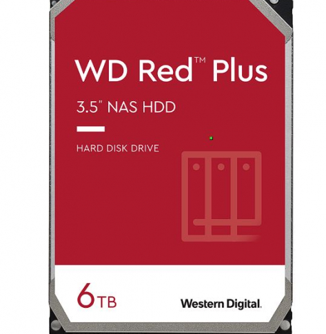 Dysk serwerowy WD Red Plus 6TB SATA 6Gb/s 3.5 64MB Cache IntelliPower Internal 24x7 optimized for SOHO NAS systems 1-8 Bay HDD Bulk