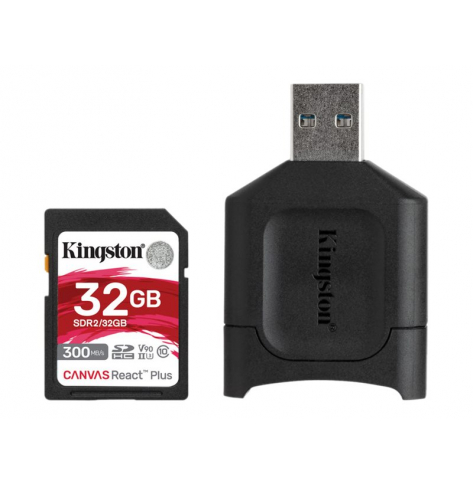 Karta pamięci Kingston 32GB SDHC React Plus SDR2 + MLP SD Reader