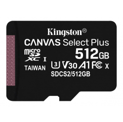 Karta pamięci Kingston 512GB microSDXC Canvas Select Plus 100R A1 C10 Single Pack w/o ADP