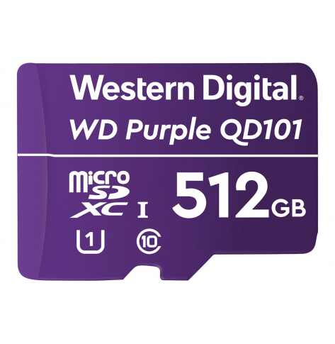 Karta pamięci WD Purple 512GB Surveillance microSD XC Class - 10 UHS 1
