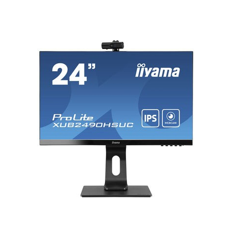 Monitor Iiyama XUB2490HSUC-B1 24 IPS FHD Webcam Pivot 5ms 250 cd/m2 głośniki HDMI DP USB2.0 port