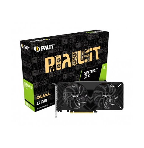 Karta graficzna NVIDIA Palit GeForce GTX 1660 DUAL 6G 192-bit GDDR5 1530/1785MHz DVI-D HDMI 2.0b DP 1.4a