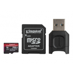 Karta pamięci Kingston 256GB microSDXC React Plus SDCR2 w/Adapter + MLPM Reader