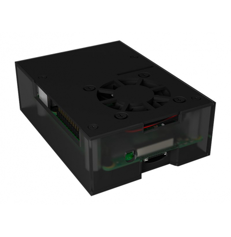 Obudowa ICY BOX Pi 4 acrylic top/bottom/frame Anthr./black