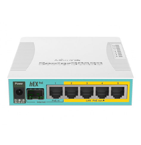 Router MIKROTIK BOARD hEX PoE with 800MHz CPU 128MB RAM 5x Gigabit LAN