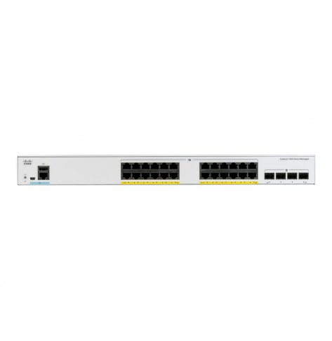 Switch CISCO C1000-24P-4X-L Catalyst 1000 13 portów 10/100/1000 (PoE+) 11 portów 10/100/1000 4 porty 10 Gigabajtów SFP+ (uplink)