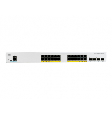 Switch CISCO C1000-24P-4X-L Catalyst 1000 13 portów 10/100/1000 (PoE+) 11 portów 10/100/1000 4 porty 10 Gigabajtów SFP+ (uplink)