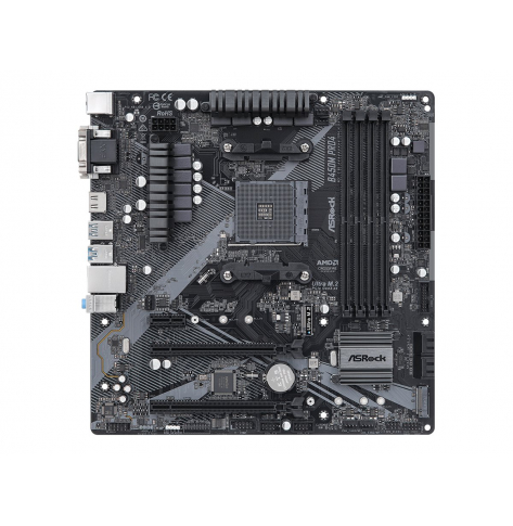 Płyta główna ASROCK B450M PRO4 R2.0 AM4 4xDDR4 4xSATA 1xM.2 mATX