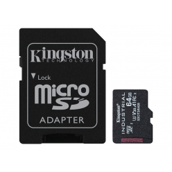 Karta pamięci Kingston 64GB microSDXC Industrial C10 A1 pSLC Card + SD Adapter