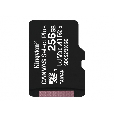Karta pamięci Kingston 256GB microSDXC Canvas Select Plus 100R A1 C10 Single Pack w/o ADP