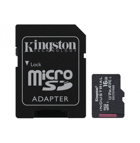 Karta pamięci Kingston 16GB microSDHC Industrial C10 A1 pSLC Card + SD Adapter