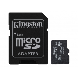 Karta pamięci Kingston 8GB microSDHC Industrial C10 A1 pSLC Card + SD Adapter