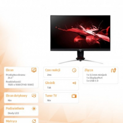 Monitor Acer 24.5 Nitro XV253QPbmiiprzx 