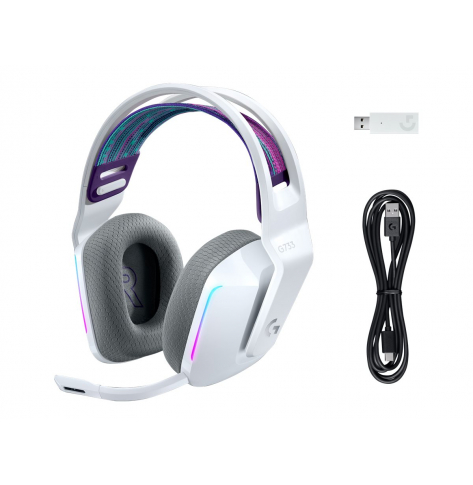 Słuchawki Logitech G733 LIGHTSPEED Wireless RGB Gaming Headset - WHITE - EMEA