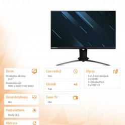 Monitor Acer 25' Predator X25 IPS, ZeroFrame, 360Hz