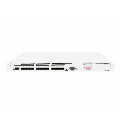 Router MikroTik CCR1016-12S-1S+ L6 16xCore 1.2GHz 2GB RAM 12xSFP 1xSFP+ Rack 19 LCD