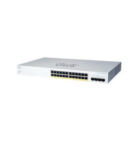 Switch Smart Cisco CBS220 24 porty 10/100/1000 (PoE+) 4 porty 10 Gigabajtów SFP+ (uplink)
