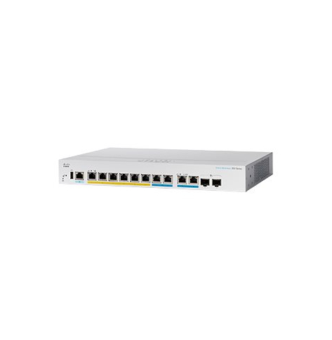 Switch zarządzalny Cisco CBS350 6 portów 10/100/1000 (PoE+) 2 porty 2.5GBase-T (PoE+) 2 porty combo 10 Gigabit SFP+/RJ-45