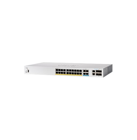 Switch wieżowy zarządzalny Cisco CBS350 20 portów 10/100/1000 (PoE+) 4 porty 2.5GBase-T (PoE+) 2 porty combo 10 Gigabit SFP+/RJ-45 2 porty 10 Gigabit SFP+