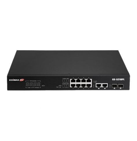 Switch smart EDIMAX 10 portów 10/100/1000 2 porty Gigabit SFP (uplink)