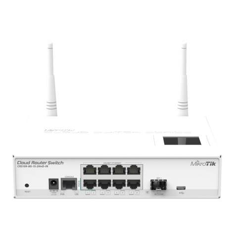 Switch MikroTik CRS109-8G-1S-2HnD-IN L5 8xGig LAN 1xSFP 802.11b/g/n PoE-IN 802.3af/at 