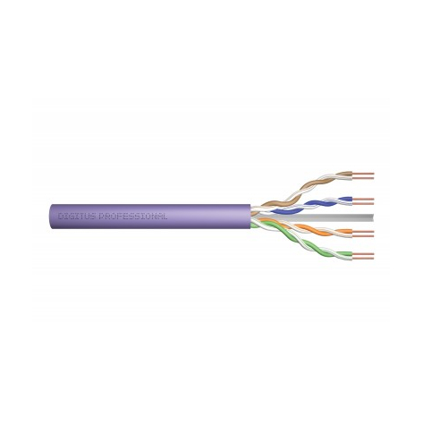 DIGITUS Installation cable cat.6 U/UTP Dca solid wire AWG 23/1 LSOH 500m violet reel