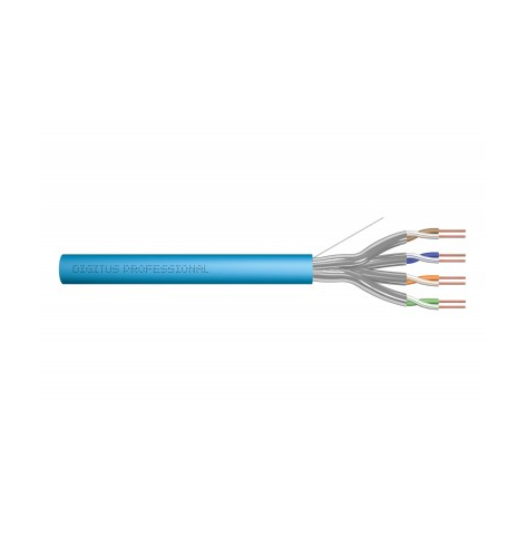 DIGITUS Installation cable cat.6A S/FTP Eca solid wire AWG 23/1 LSOH 100m blue foiled