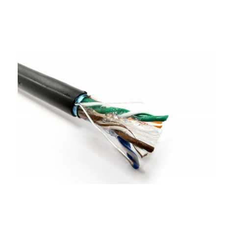 Kabel DIGITUS cat.6 F/UTP Fca AWG 23/1 PE 305m czarny outdoor jelly filled