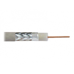 Kabel DIGITUS Coaxial RG-6 75 Ohm shielded foil + braid 77 percent Eca PVC 100m white reel