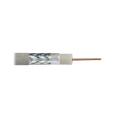 DIGITUS Coaxial cable RG-6 75 Ohm shielded foil + braid 77 percent Eca PVC 100m white reel