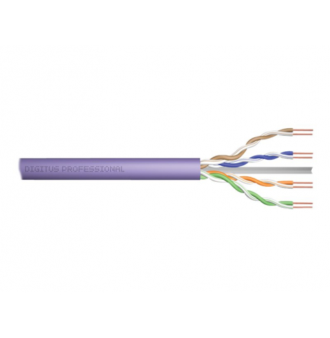 DIGITUS Installation cable cat.6 U/UTP B2ca solid wire AWG 23/1 LSOH 100m violet foiled