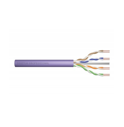 DIGITUS Installation cable cat.6 U/UTP B2ca solid wire AWG 23/1 LSOH 500m violet reel