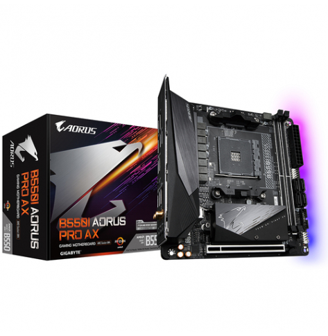 Płyta główna GIGABYTE B550I AORUS PRO AX AM4 DDR4 2xM.2 4xSATA WiFi DP HDMI mITX MB