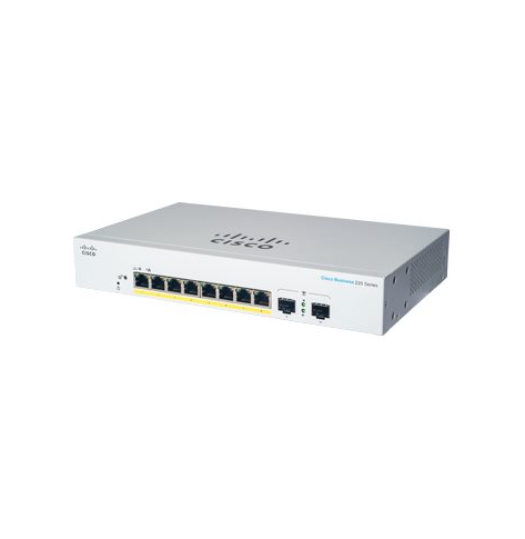 Switch Smart CISCO Business Switching CBS220 8-portów 10/100/1000 (PoE+) 2 porty Gigabit SFP (uplink)