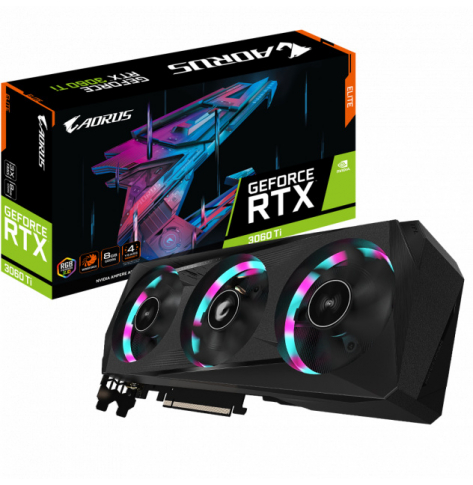 Karta graficzna GIGABYTE AORUS GeForce RTX 3060 Ti ELITE 8GB GDDR6 2 56bit PCI-E 4.0x16 2xDP 2xHDMI