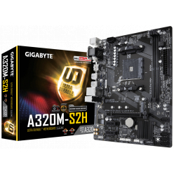 Płyta główna GIGABYTE AMD GA-A320M-S2H AM4 AMD 2xDDR4 max 32GB PCI-E D-Sub DVI HDMI Realtek 8111G Gbe-LAN - Towar po naprawie (P)