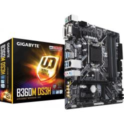 Płyta główna Gigabyte Intel B360M DS3H LGA1151v2 4x DDR4 max. 64GB PCI-E D-Sub DVI HDMI Intel Realtek 8118 - Towar po naprawie (P)