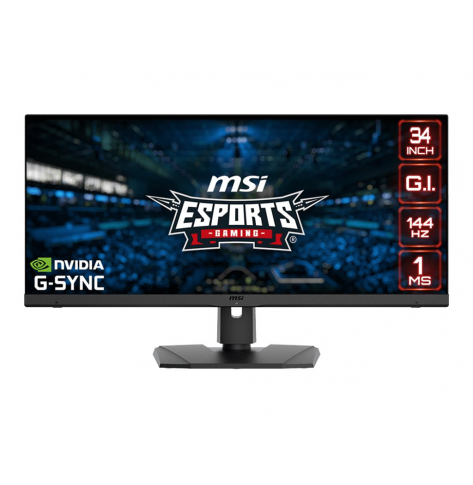 Monitor MSI Optix MPG341QR 34 UWQHD IPS 550cd/m2 1ms 144Hz HDMIx2 DP USB typ C HUB USB