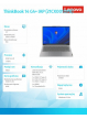 Laptop LENOVO ThinkBook 14 G4+ IAP 14 2K i5-1240P 16GB 512GB SSD BK W11P Arctic Grey