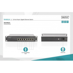 Switch Digitus DN-80114 Gigabit 10" Rack 8-portów 8x10/100/1000 Base-TX