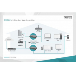 Switch Digitus DN-80114 Gigabit 10" Rack 8-portów 8x10/100/1000 Base-TX