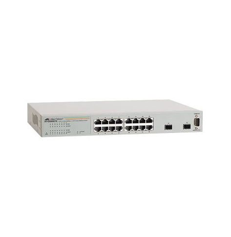 Switch WebSmart Allied 16 portów 1000Base-T RJ-45 1 szeregowy (RS-232) DB-9 2 GBIC