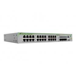 Switch Allied AT-GS970M/28-50 24 porty 1000Base-T RJ-45 4 porty 1000Base-X SFP uplink konsola RJ-45 Copper Fixed one AC power supply