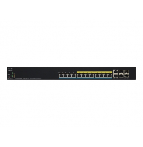 Switch wieżowy zarządzalny Cisco 12 x 100/1000/2.5G/5GBase-T (PoE+) 2 x combo 10 Gigabit SFP+ 2 x 10 Gigabit SFP+