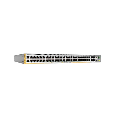 Switch wieżowy Allied 48 portów 10/100/1000 Base-T RJ-45 PoE+ - 30W 4 porty 1000Base-X/10GBase-X SFP+ uplink 2 stosy sieciowe Konsola USB